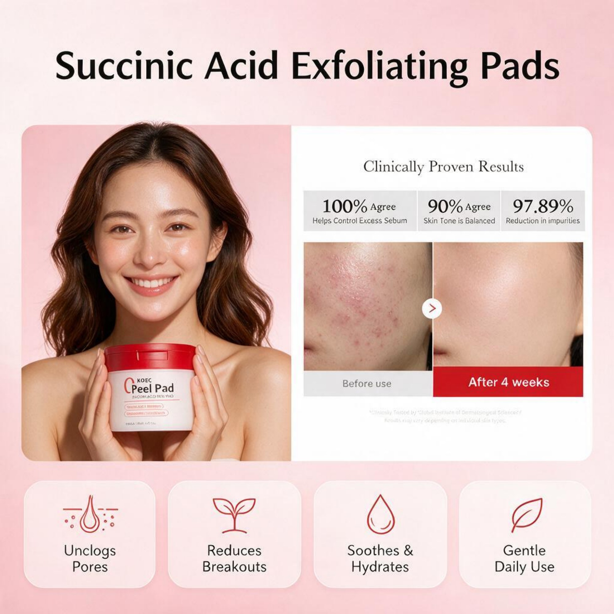 Skincare Non Comedogenic - Новые пэды-тоники для лица с красной